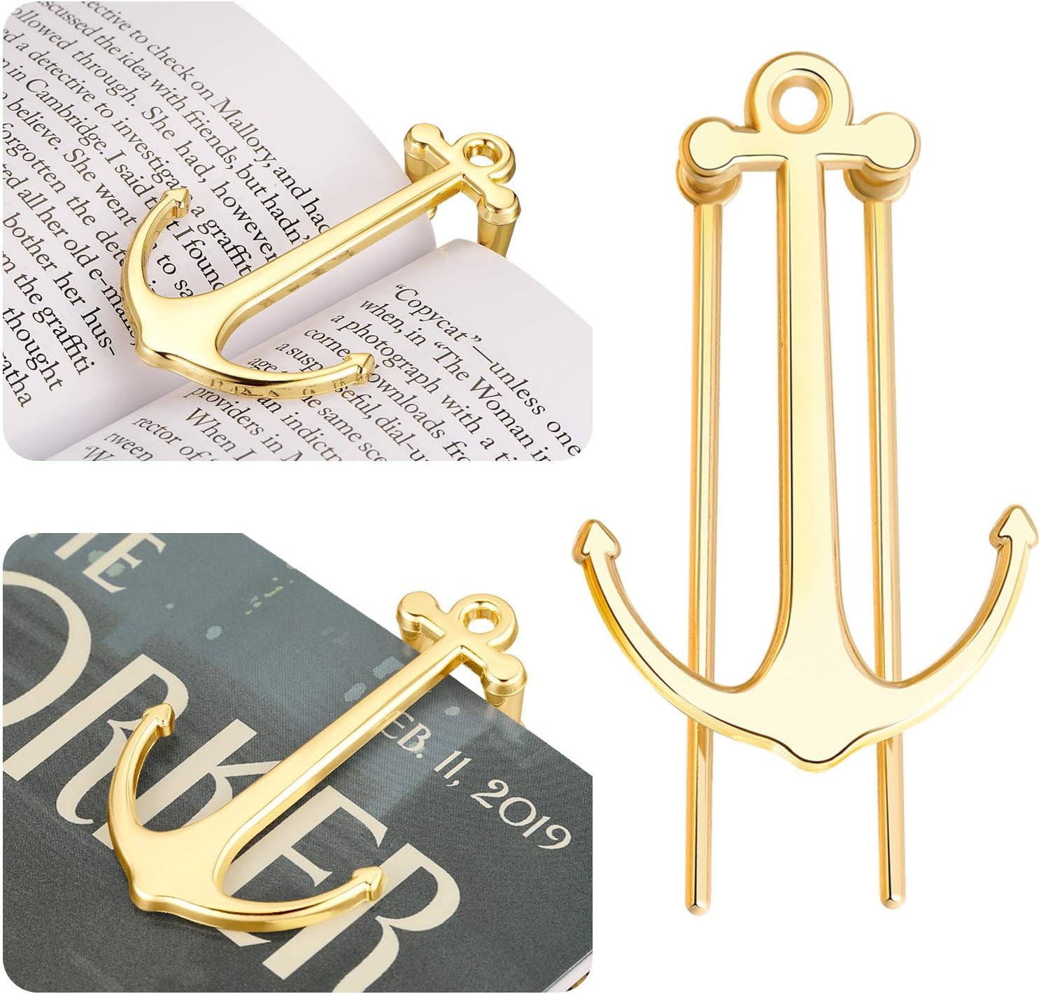 2 Pieces Anchor Bookmarks Creative Bookmark Metal Page Holder for