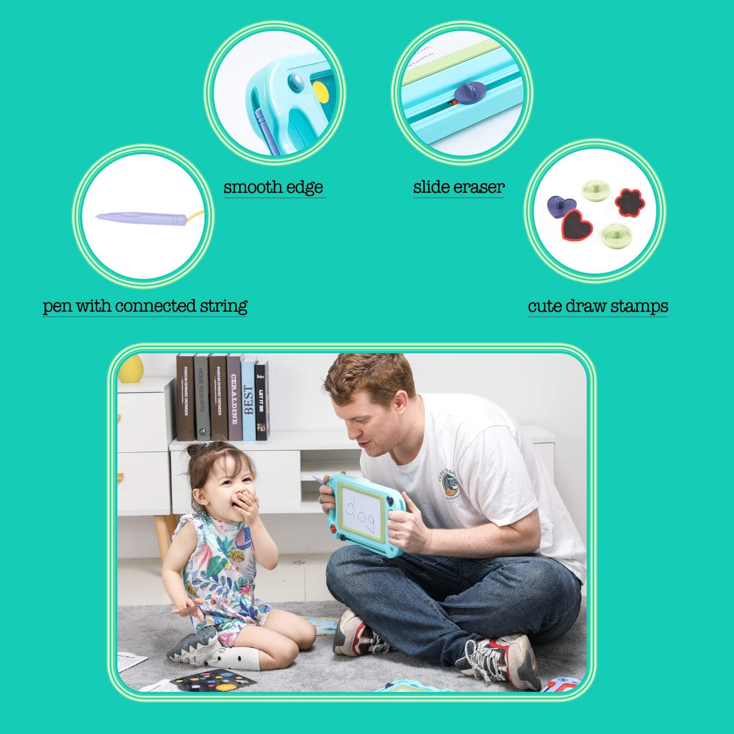 Charunee Magnetic Drawing Board,Magnetic Erasable Doodle Writing Pad,Double Sided Balance Ball Maze Game Sketch Doodle Board Painting Toys Birthday Gift Present for 3+ Years Kids Boys Girls: Toys & Games