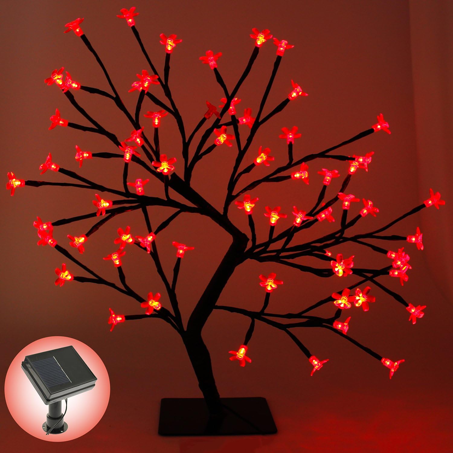 Red 64 LED Lights Illuminated Cherry Blossom Tree
