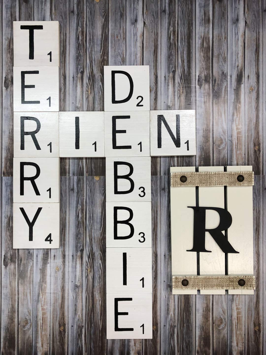 Amazon Com Scrabble Tile Wall Letter Decor Art Wall Hanging Or