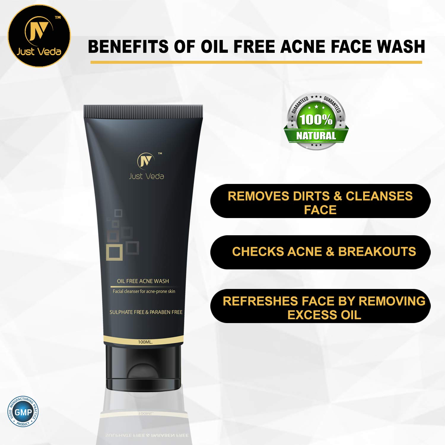 just veda charcoal face wash