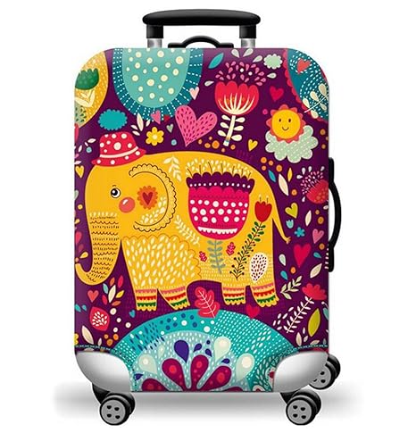 ThreeCat Colorful Printed Luggage Protective Cover Travel Accessories Stretchy Suitcases Protector Covers (Style 3, L)