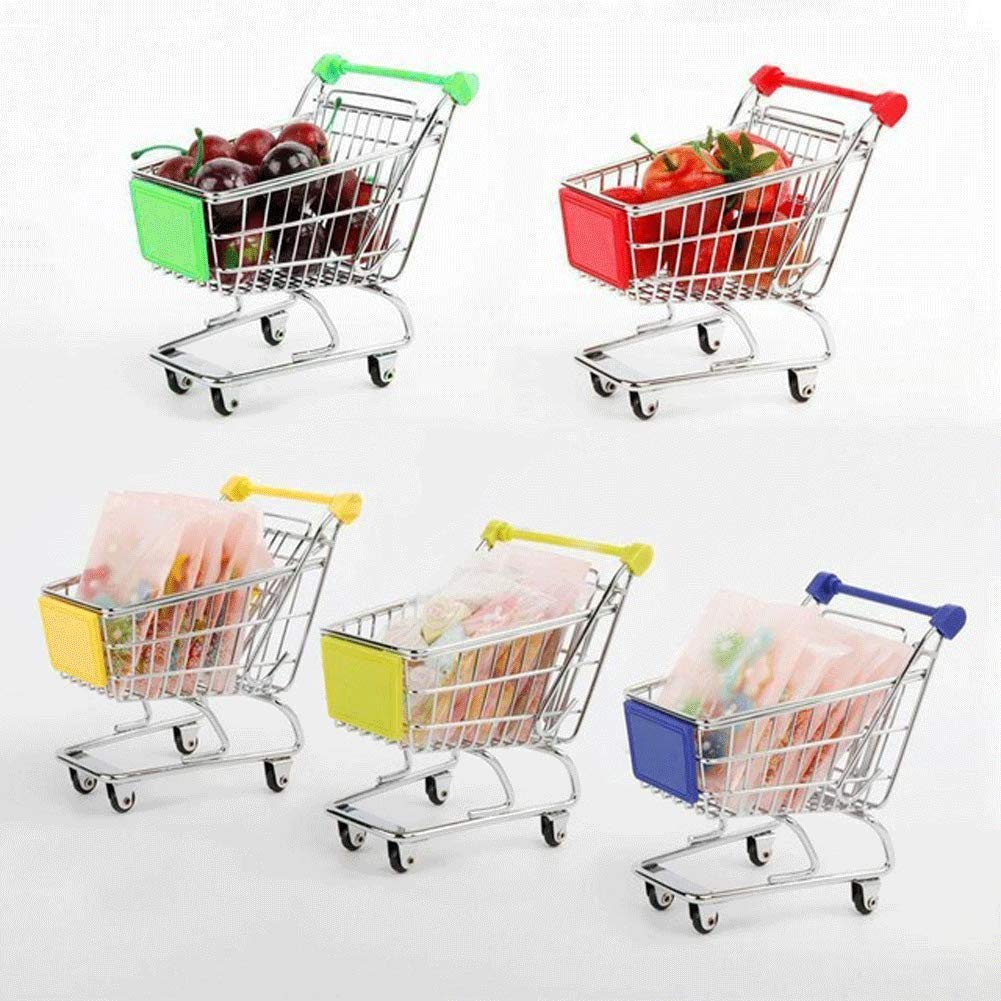 Mini Supermarket Handcart, Shopping Cart Shopping Utility Cart Mode Desk Storage Toy Holder Desk Accessory, Color Random
