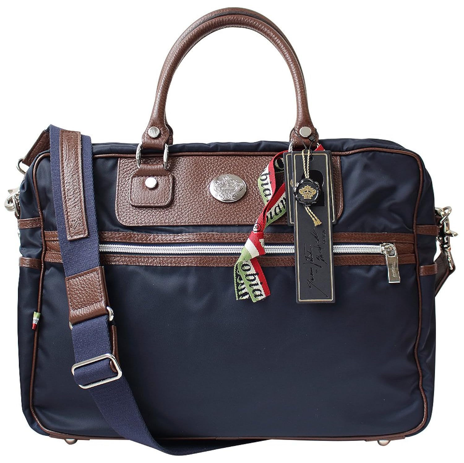 コンビニ受取対応商品 オロビアンコ Orobianco ビジネスバッグ ブリーフケース ショルダーストラップ付き パンクラツィオ Pancrazio Pancrazio Ny 並行輸入品 B071dstzj7 1 ネイビー タバコブラウン 最新の激安 Aeced Org In