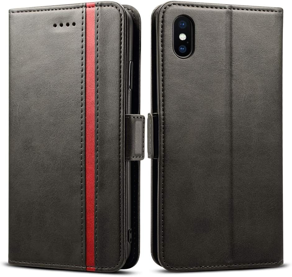 Rssviss Case for iPhone XS Max, iPhone XS Max PU Leather Case, iPhone XS Max Phone Case Shockproof 3 Card Slots and 1 Change Slot with Magnetic Closure iPhone XS Max Flip Wallet Case, 6,5 inch Black