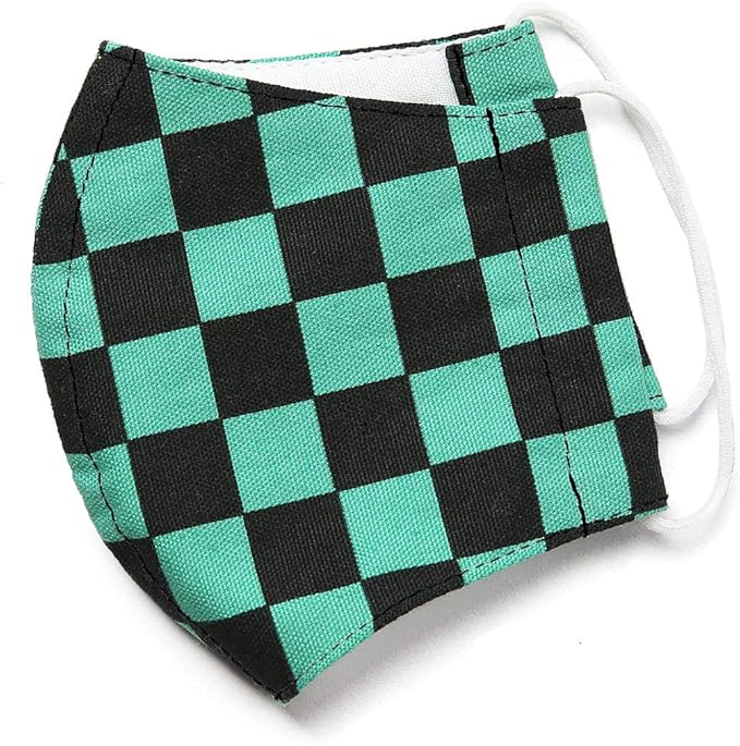 amazon co jp ニナーズ マスク 子供用 日本製 洗える 鬼滅の刃 布マスク ガーゼ 在庫あり 夏 通気性 立体 子ども用 こども キッズ 大きめ 小さめ 水洗い可能 ma s 03 市松模様 緑 黒 服 ファッション小物