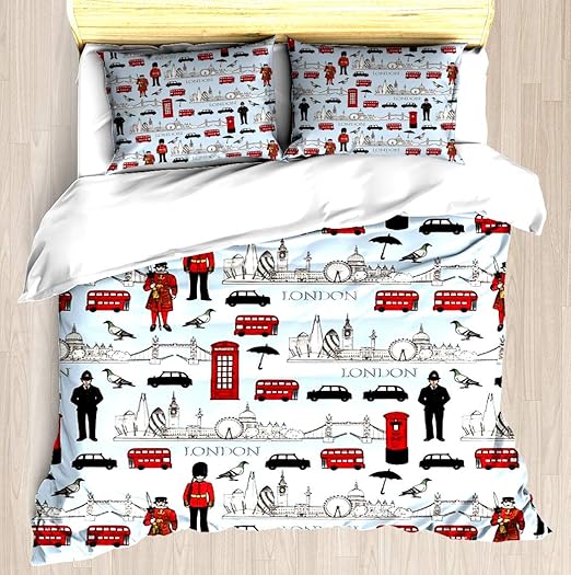 Amazon Com Ntcbed London Skyline And Icons Duvet Cover Set Soft