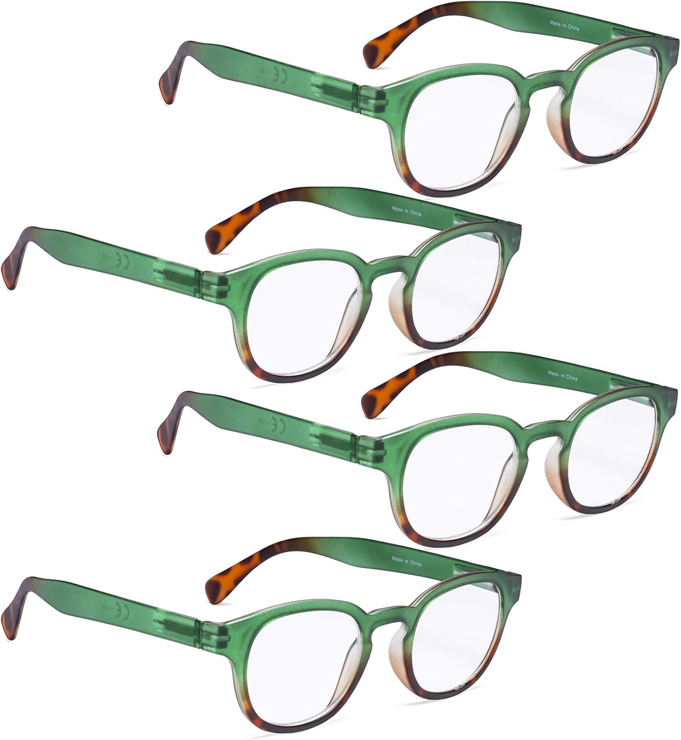 READING GLASSES 4 pack Ladies Colorful Round Readers for Women Reading