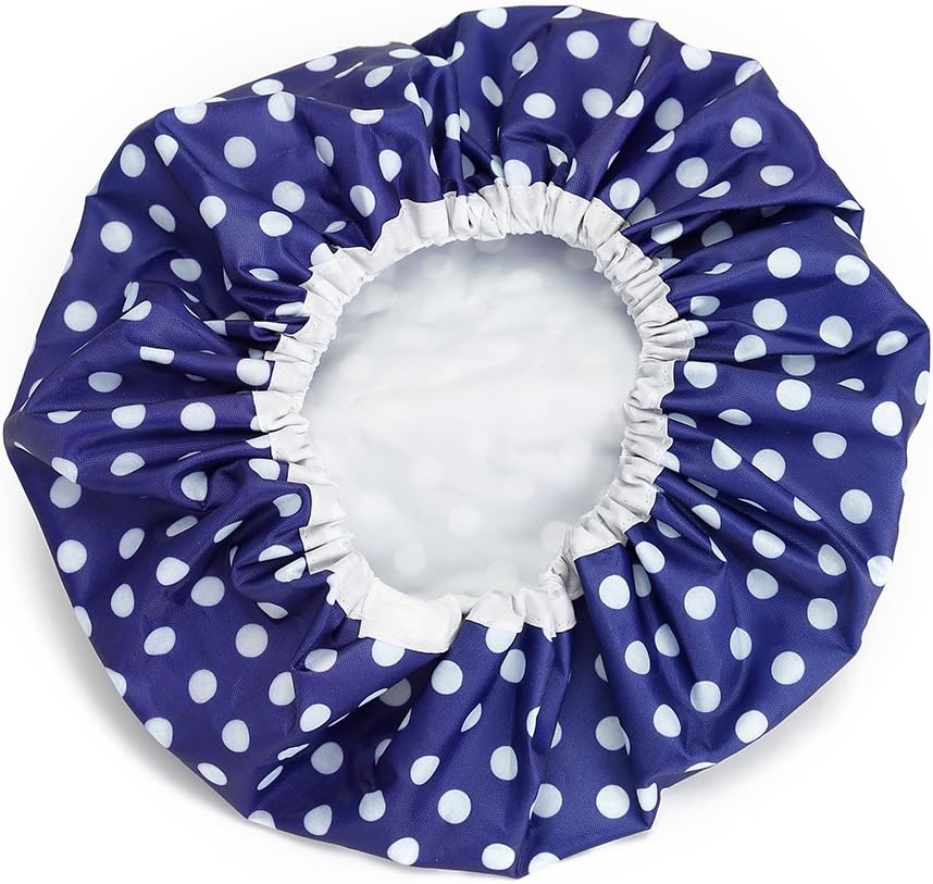 Eslite Waterproof Double Layers Shower Caps for Women, (Dark Blue): Home & Kitchen