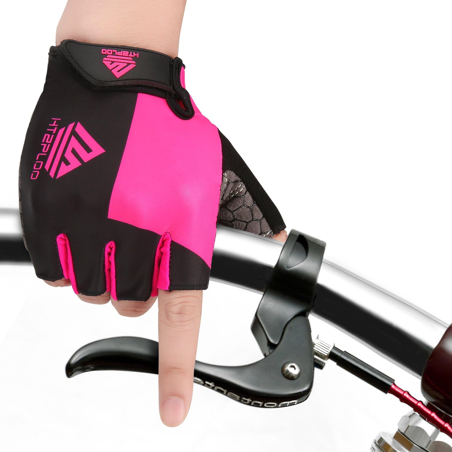 HTZPLOO Bike Gloves Cycling Gloves Mountain Bike Gloves for Men Women with Anti-Slip Shock-Absorbing Pad, Light Weight, Nice Fit, Half Finger Biking Gloves : Clothing