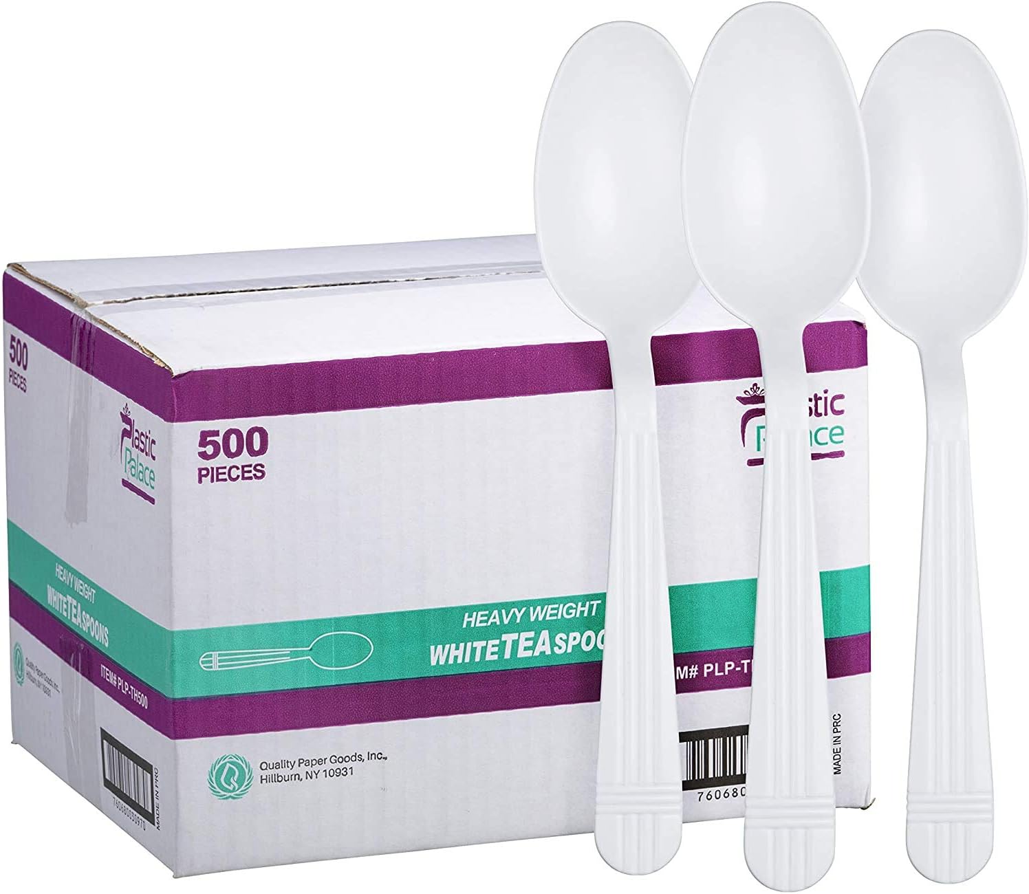 500 Count – Heavyweight Disposable White Plastic Tea Spoons | Dessert Spoons Plastic | Great for Celebrations, Parties, Travels, Events, and Everyday Use: Kitchen & Dining