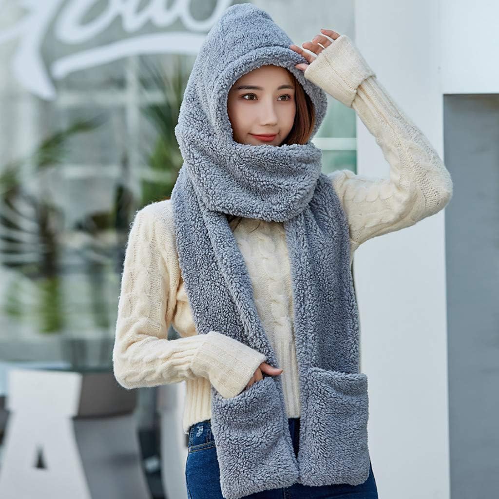 Amazon マフラー レディース Kukoyo フード付きマフラー 帽子 手袋 一体型 かわいい フリース もこもこ ネックウォーマー 小顔効果 スカーフ ショール ストール 厚手 あったかい 防寒 保温 冬 おしゃれ アウトドア スキー クリスマスプレゼント姉妹 お揃い マフラー 通販