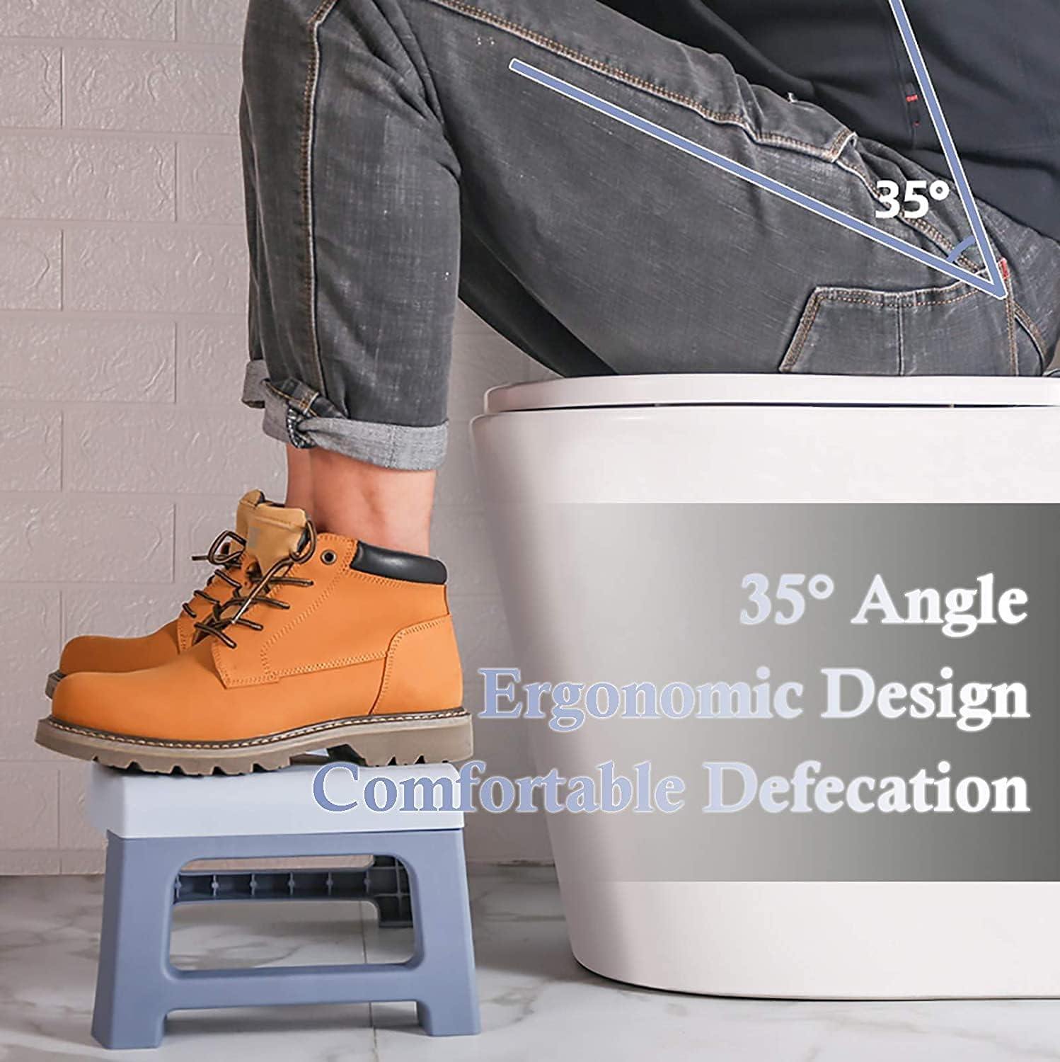 Toilet Stool, Poop Stool Adult,Creative Toilet seat Footstool, Squatting Stool, Foldable Design for Poop Stool, Washable, Replaceable Spice Box Fit for All Toilets, 7inch,(Blue): Home & Kitchen
