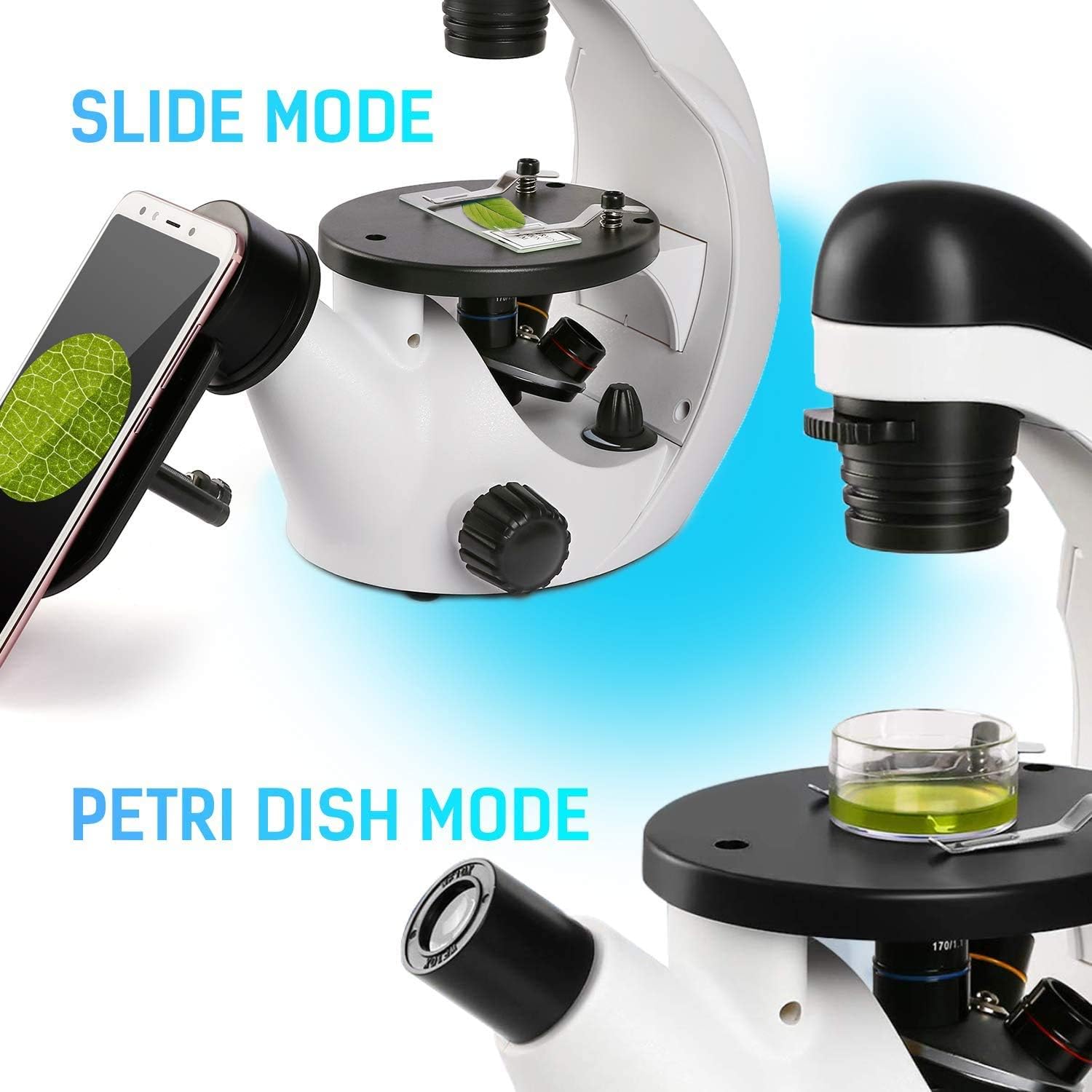 Inverted Microscope 40X320X, TELMU Live Cell Observation Free Slides