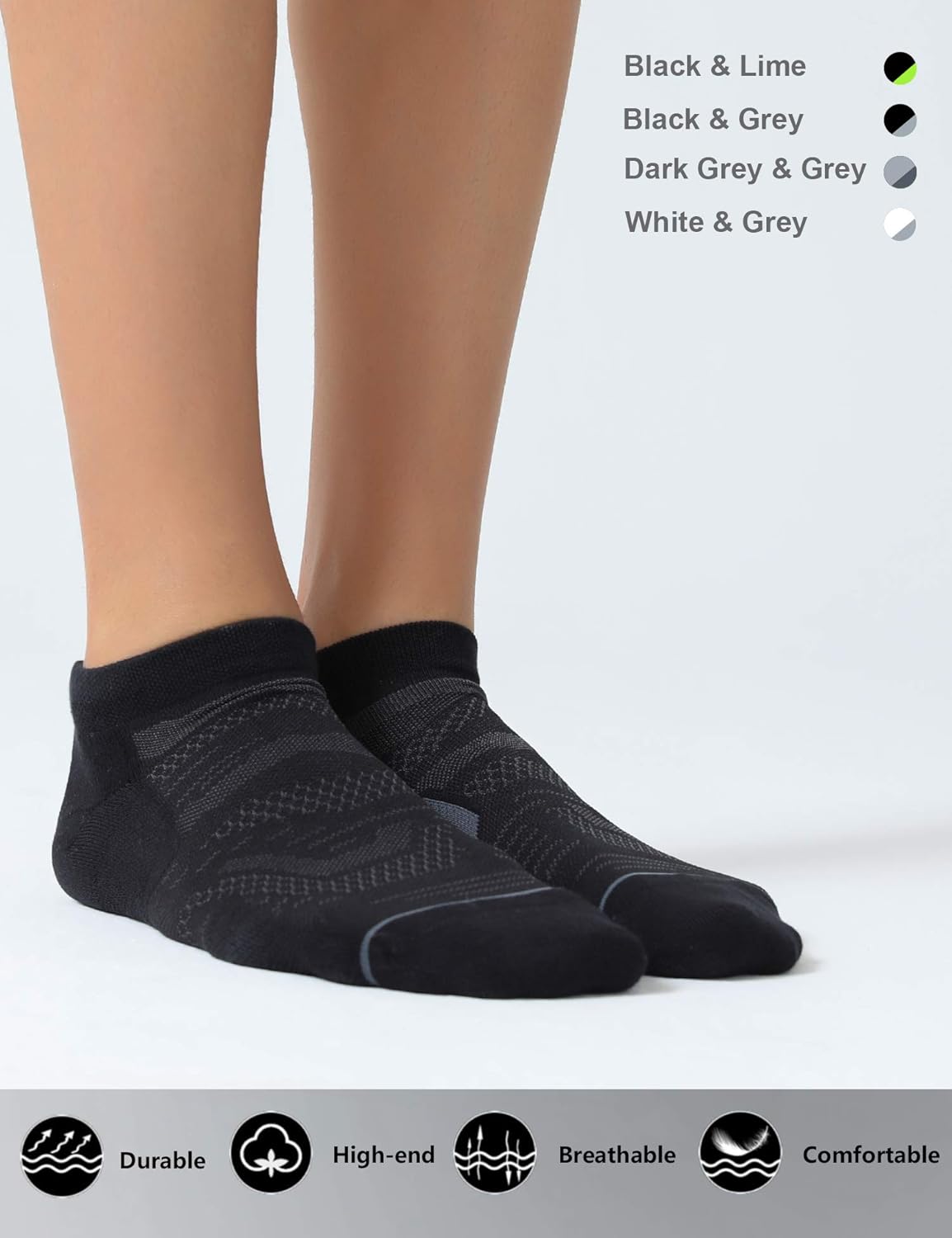 CelerSport 6 Pack Running Ankle Socks for Men and Women with Cushion, Low Cut Athletic Sport Tab Socks: Clothing