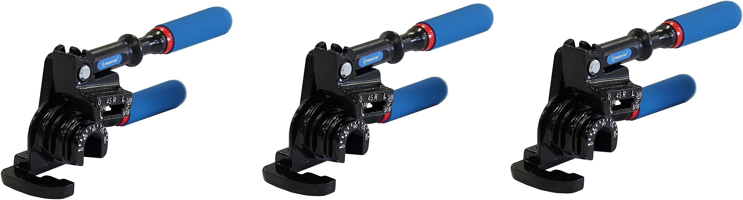 Imperial Tool 470FH Triple Head 180 Degree Tube Bender, 3/16", 1/4", 5/16" and 3/8" (3 Pack)