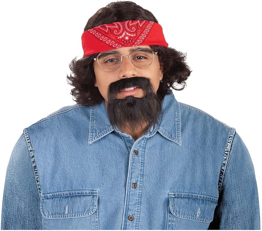 Cheech and Chong Men�s Moustache &amp; Wig Costume