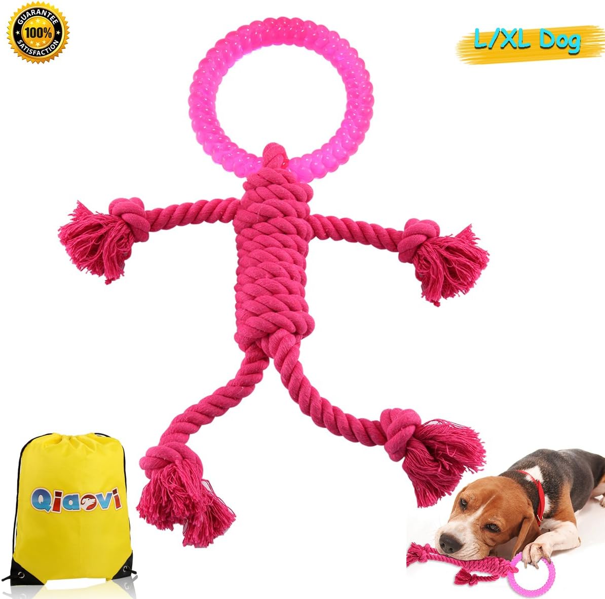 Rope Toy for Medium to Large/Extra Large Dog,Sturdy TPR Chew Toy Rope for Aggressive Chewers, Fidget Dog Toys for Labrador , Golden Retriever, Samoyed
