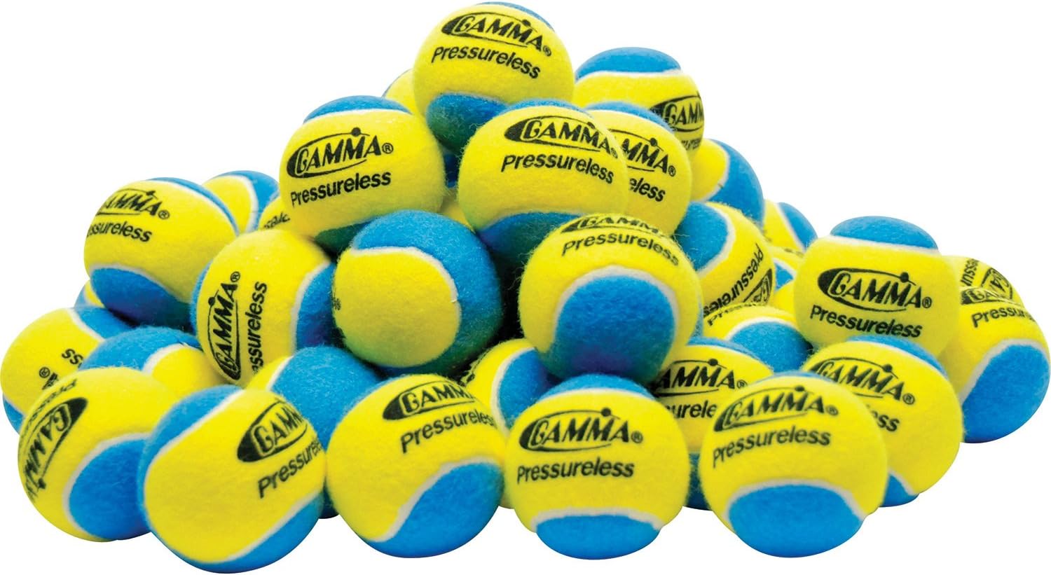 Gamma Sports Pressureless Practice Tennis Balls, Yellow/Blue - Pack of 60 : Sports & Outdoors