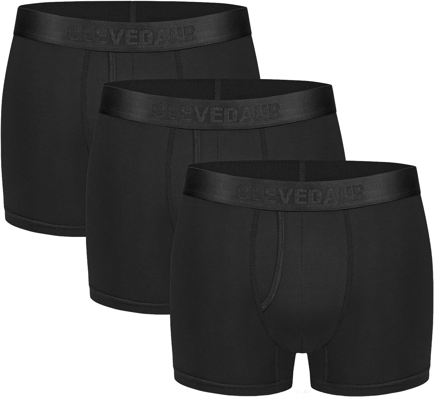 CLEVEDAUR Men's Underwear 3 Pack Lenzing Micromodal Trunks Underwear for Men