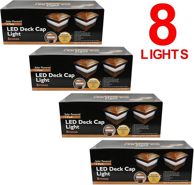 Solarbetriebene LED-Leuchten für Terrassenpfosten, Gartenbeleuchtung