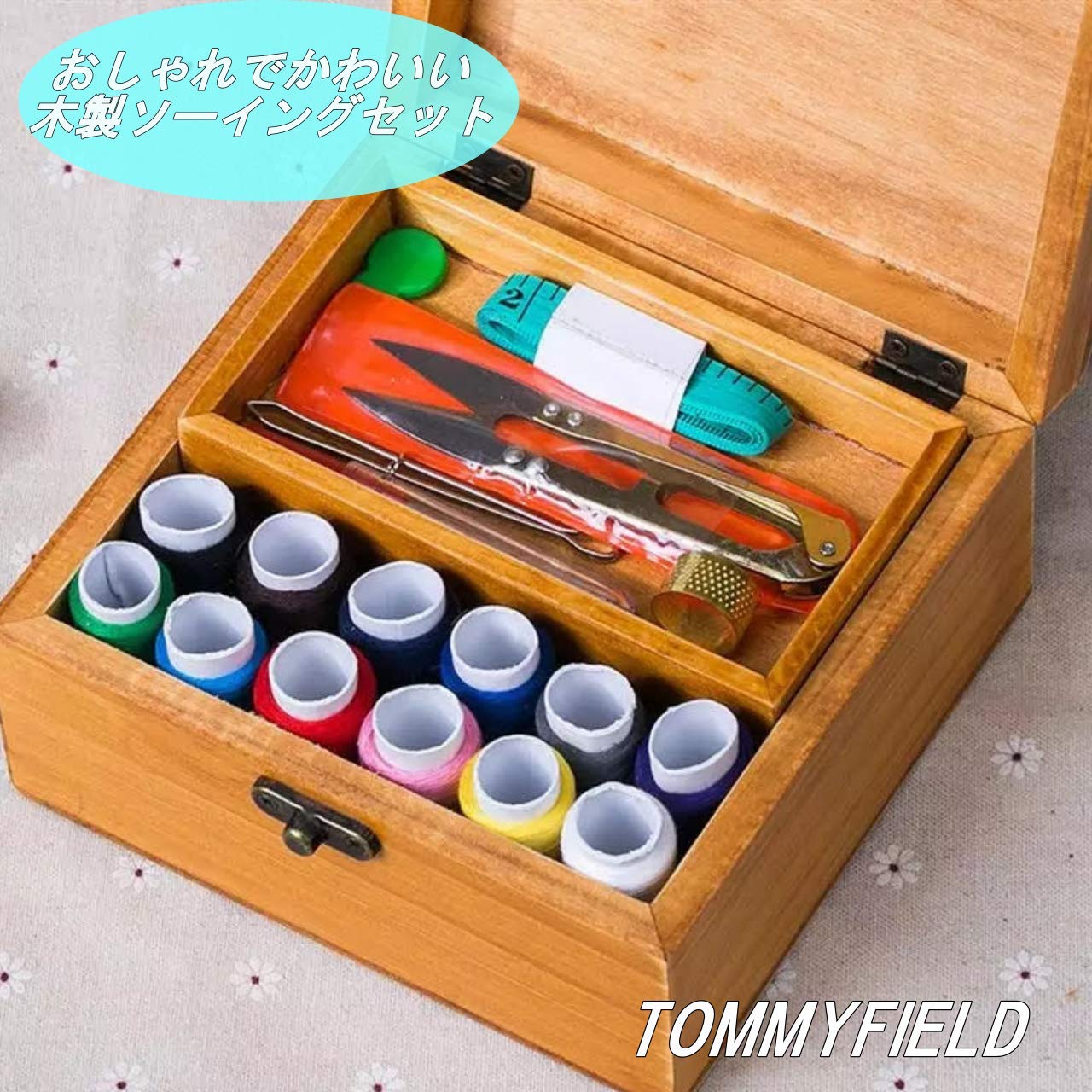 Mua Tommyfield ソーイングセット 裁縫箱 裁縫道具箱 裁縫セット ボックス 携帯 大人 コンパクト 女の子 小学生 箱 木製 Tren Amazon Nhật Chinh Hang 21 Fado
