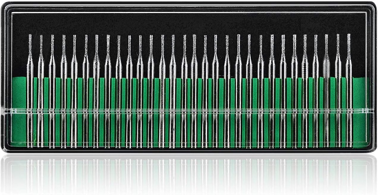 30 Pack 1mm Diamond Drill Bit Jewelry Beach Sea Glass Shells Gemstones Lapidary 30pcs. 1mm