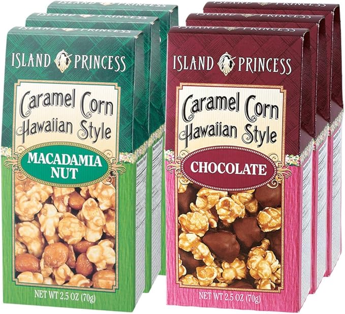 Amazon ハワイお土産 アイランドプリンセス マカデミアポップコーンクランチ 2種6箱セット アイランドプリンセス Island Princess ポップコーン 通販