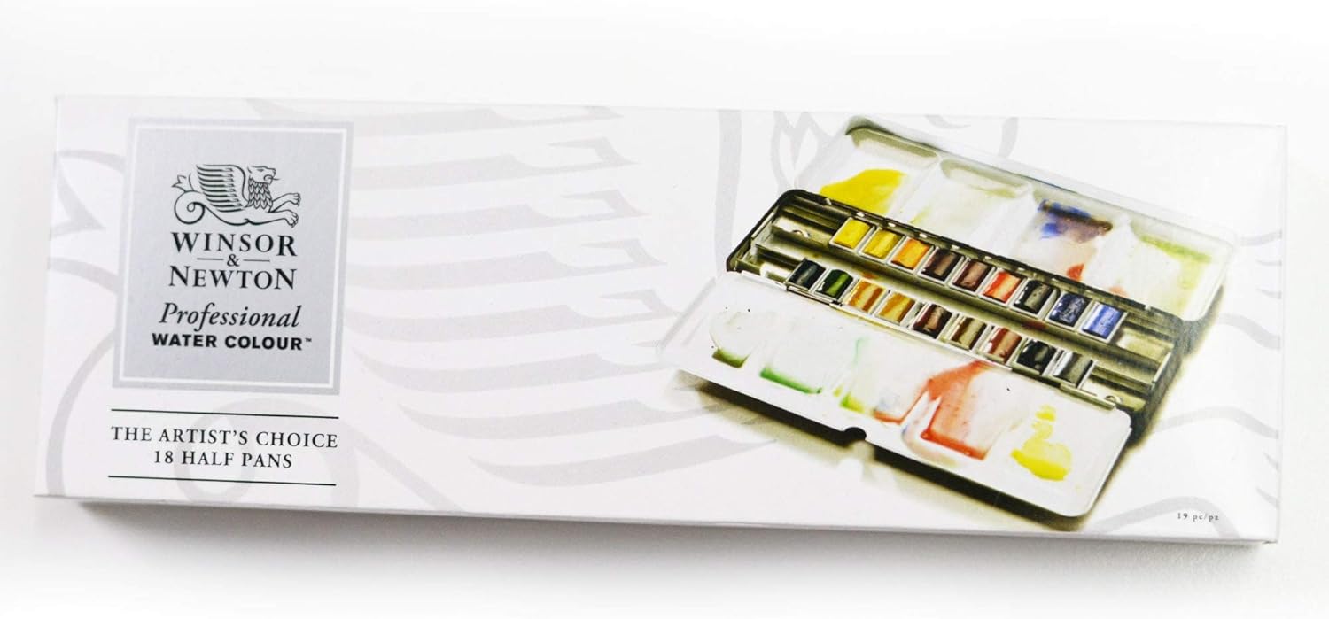 Winsor & Newton Jeu de 18 pots de peinture aquarelle professionnelle: Amazon.es: Hogar