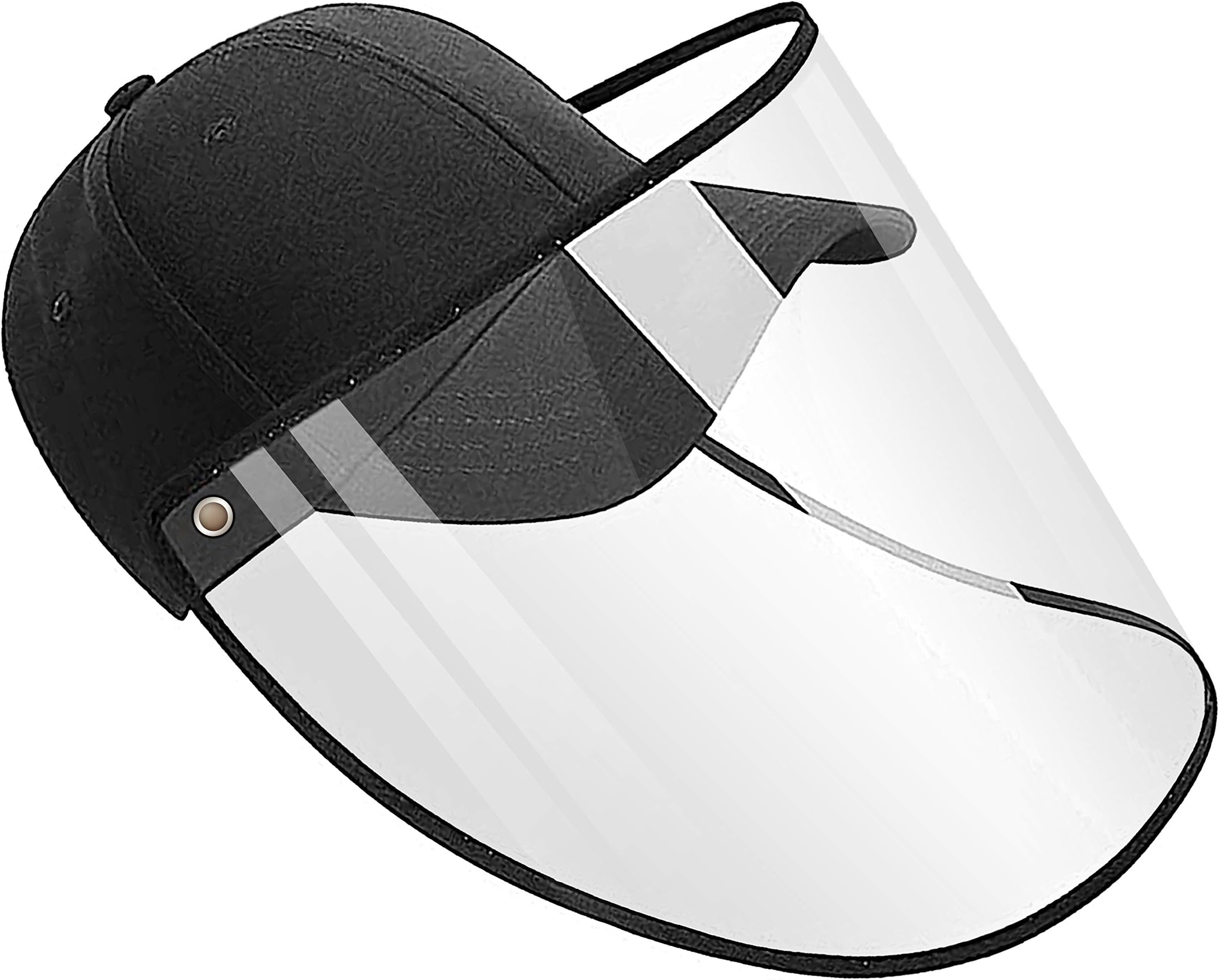 Anti-Spittle Splash Dust-Proof Sunscreen Detachable Adjustment Washable Full Face Protection Baseball Cap with Protective Compartment Unisex Outdoor Black