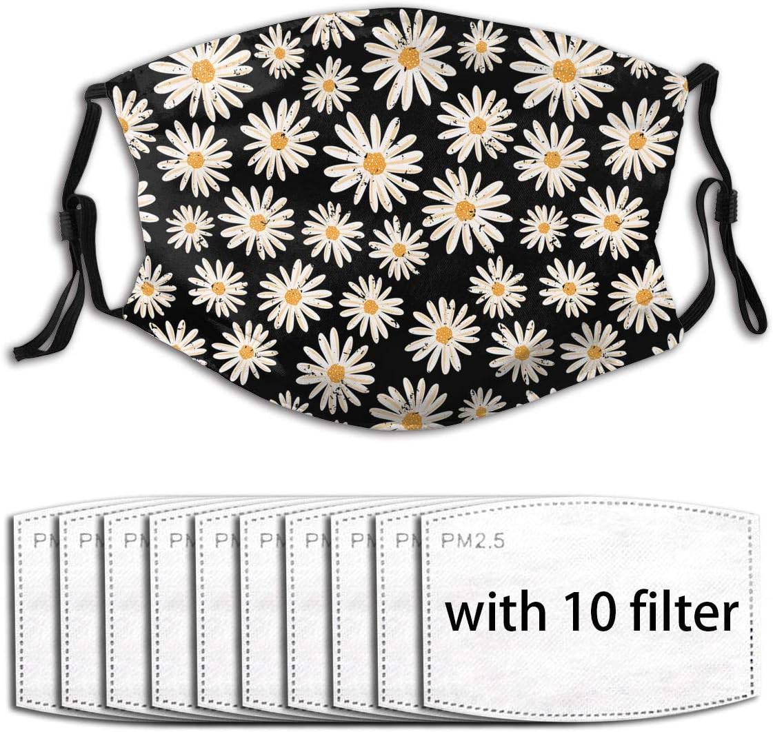 Vintage Daisy Windproof Anti-dust Face Mouth Reusable For Work School Anti Smoke Pollution Pollen