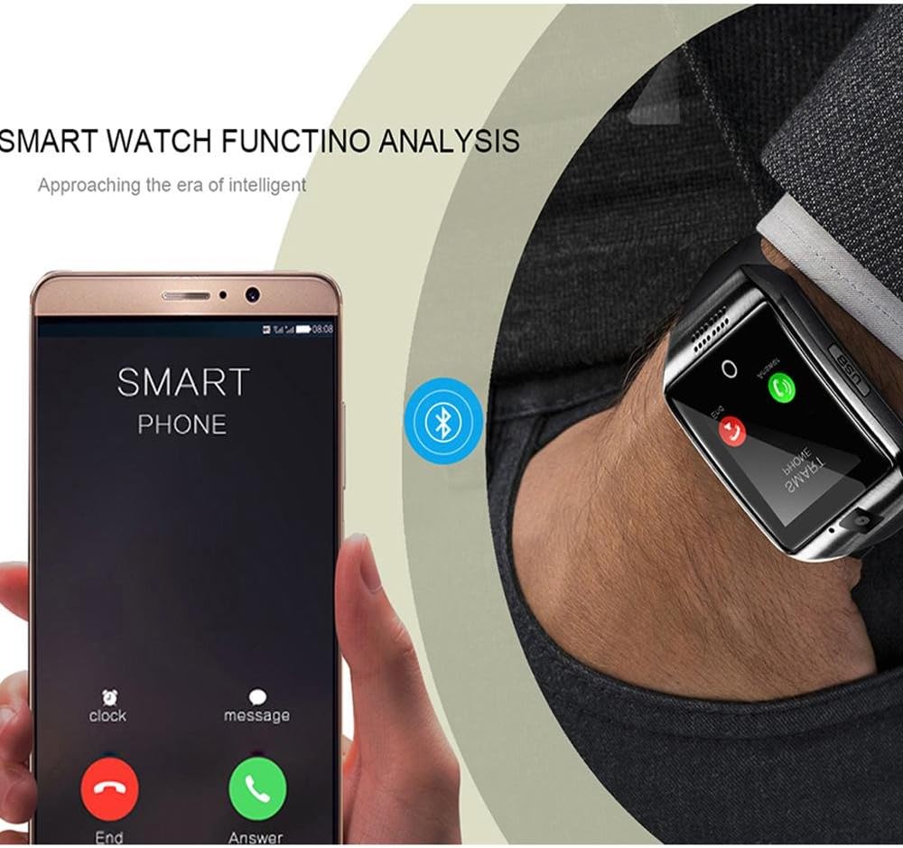 LayOPO Reloj Inteligente con cámara, Q18 Smartwatch Impermeable ...