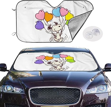 Amazon 車用 サンシェード スヌーピーと彼の人生 遮光フロントシェード 紫外線 遮光 丈夫で長持ち 取り付けが便利だ 70 130 Cm 車 バイク 車 バイク