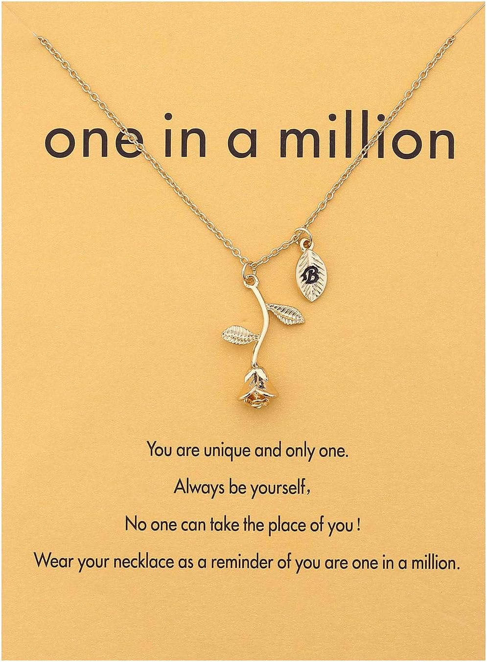 Rose Flower Pendant Necklace Gold Plated Initial Necklace Lovers Friendship Gift Jewelry for Women