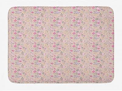 JHDF Alfombrilla de baño Floral Rosa romántica repetitiva en Ramo