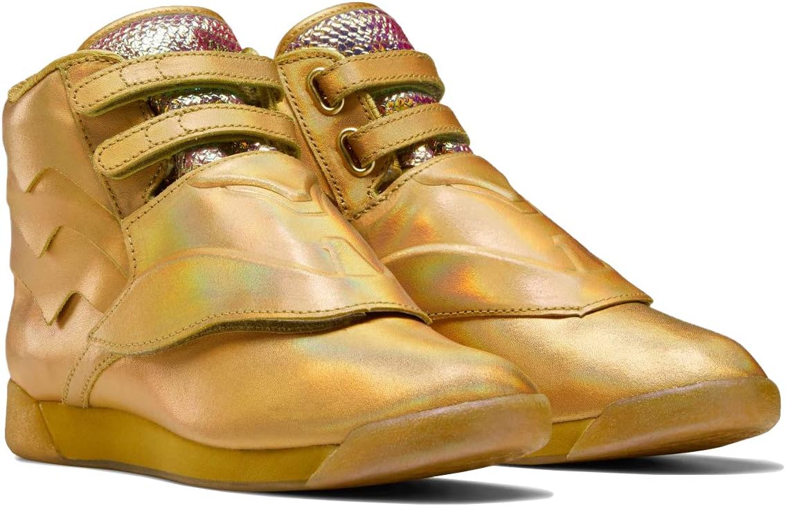 reebok freestyle hi metallic gold