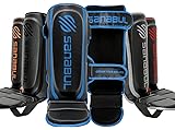 Sanabul Essential Kickboxing Shin Guards with Hook & Loop Straps Shin Pads for MMA Muay Thai and Martial Arts