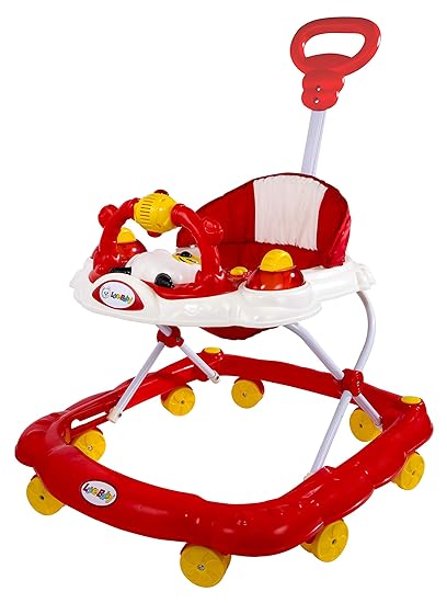 Goyals Birdie Musical Walker with Parental Push Handle & 6 Levels Height Adjustment - Green