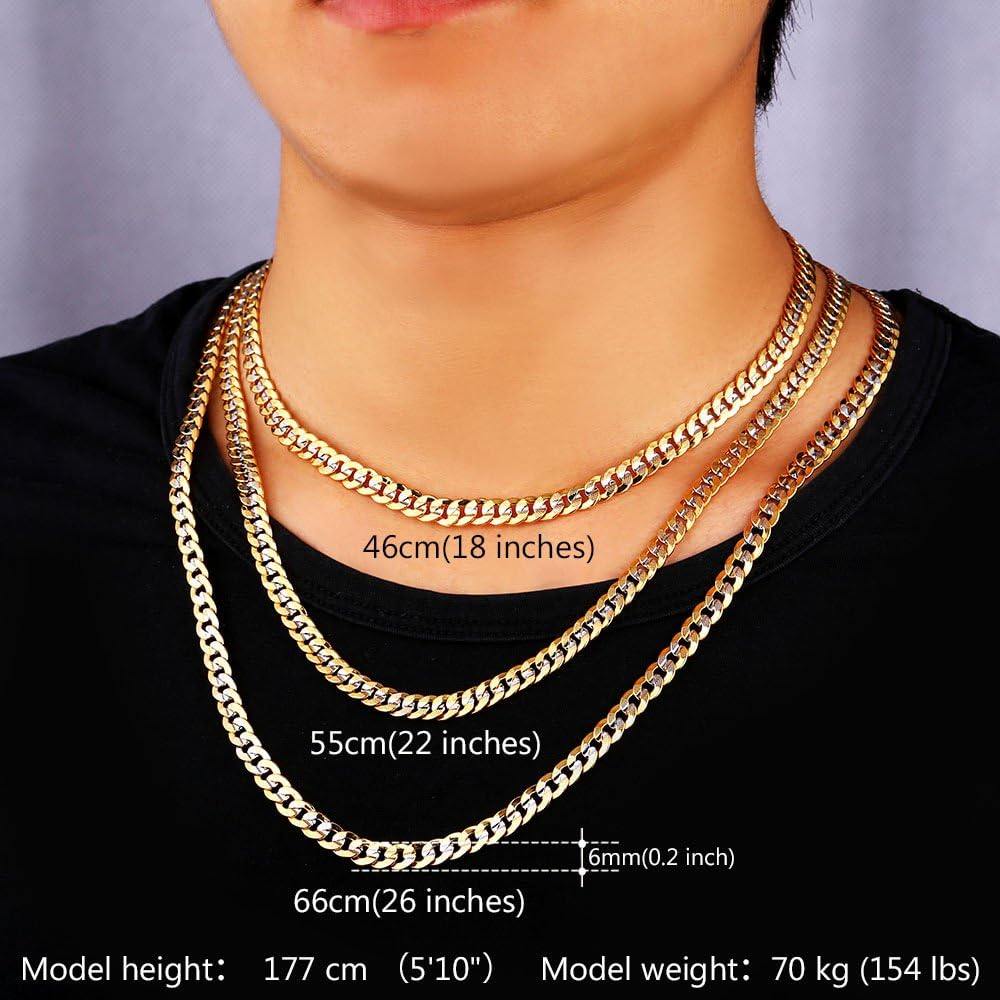 18K Gold Plated Cuban Chain Necklace 
