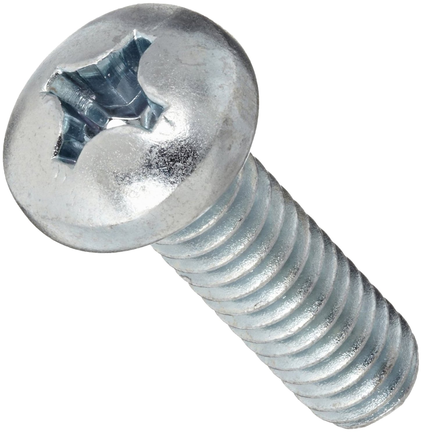Steel Machine Screw, Zinc Plated Finish, Pan Head, Phillips Drive