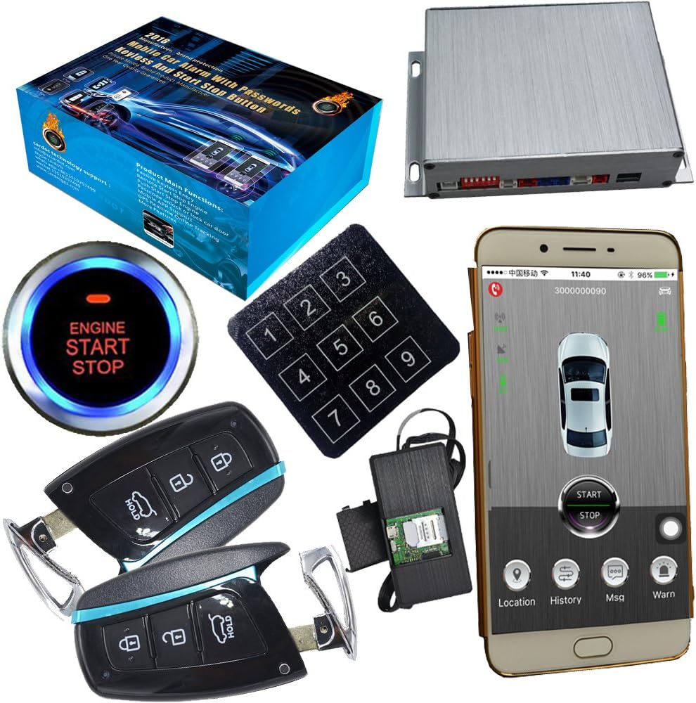 Mobile APP Start Stop Engine Keyless Go GPS online location Passwords Protection