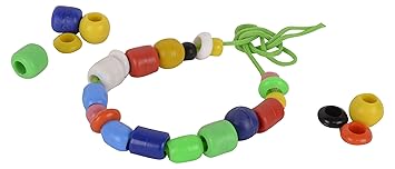 Skillofun Wooden Beads Set, Multi Color (50 Beads)