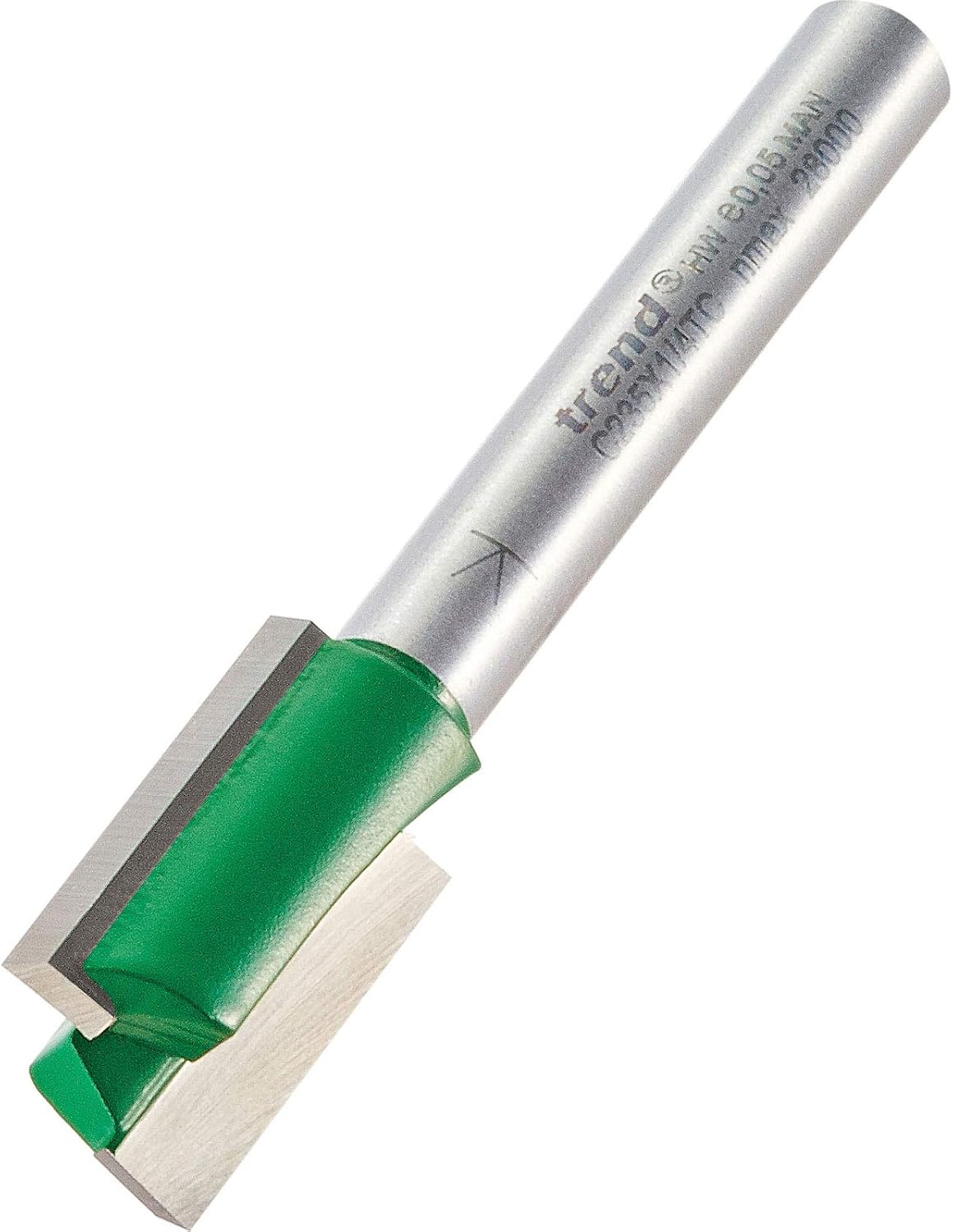 Trend CraftPro Straight Two Flute Router Cutter, 1/4 Inch Shank, 12.7mm Cut Diameter & 19mm Cut Length