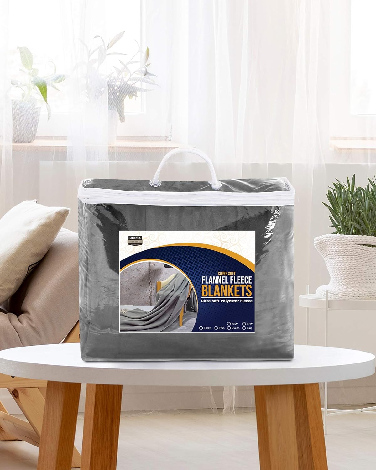 Utopia Bedding Fleece Blanket Throw Size Grey 300GSM Luxury Bed Blanket Fuzzy Soft Blanket Microfiber: Home & Kitchen