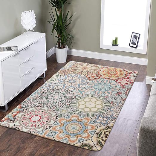 Amazon Com Leevan Faux Wool Area Rug 2 X 3 Ft Traditional Rectangle Throw Runner Rug Non Slip Backing Soft Wool Floor Carpet For Sofa Living Room Bedroom Modern Accent Home Decor Kitchen