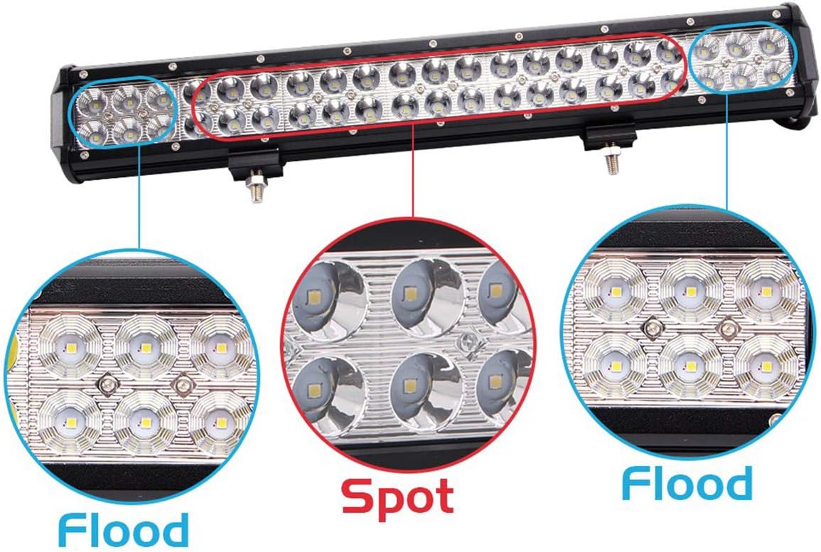Willpower 20 Inch 126W Off Road LED Light Bar Spot Flood Combo Beam Double Row Led Work Light Driving Fog Lamp with Mounting Bracket for ATV, Truck, 4WD, Boat - Image 4