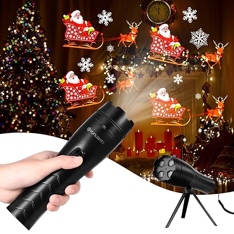 YUNLIGHTS Luces Proyector Navidad LED, Linterna para Niños Navidad ...