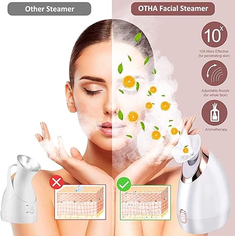 Amazon Co Jp フェイシャルスチーマーナノマルチアングル調整可能ノズル付きイオンフェイシャルスチーマー 耐熱135ml可視水タンク すべての肌タイプに最適 家族への 理想的な贈り物 ホーム キッチン