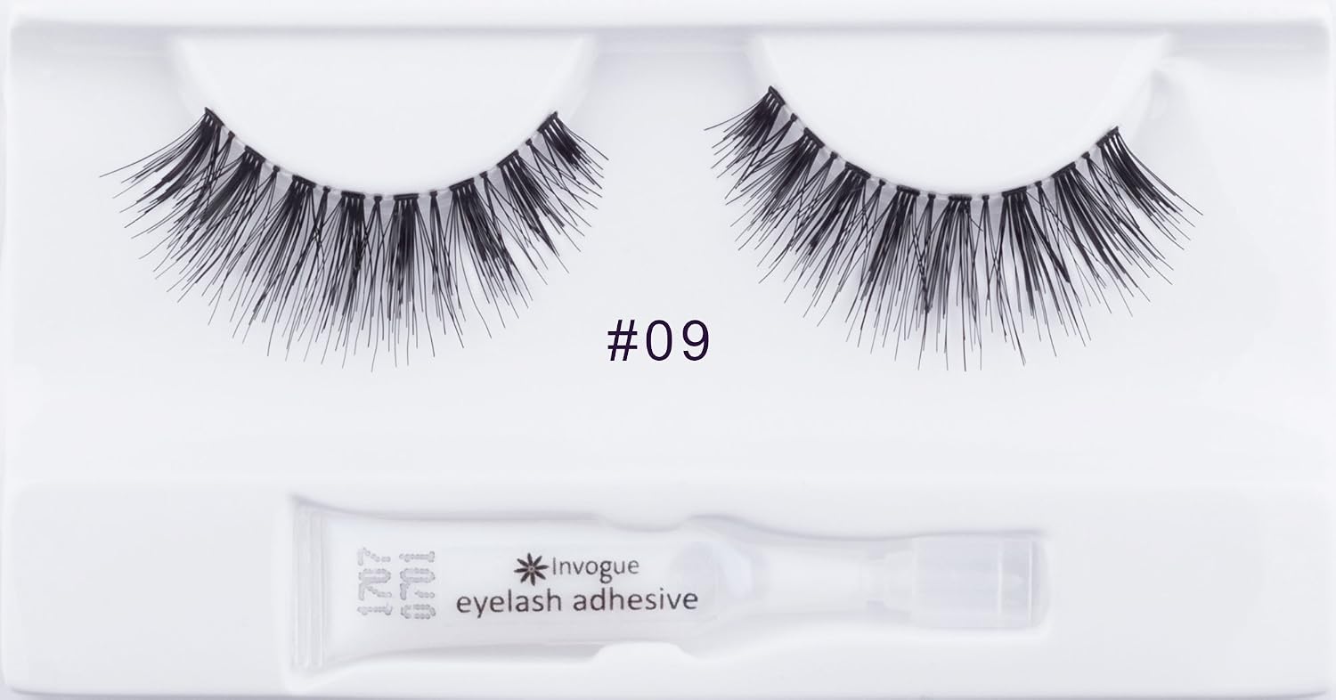 Invogue Glamourise False Eyelashes #9, Black, 1 pair (Pack of 1) - Image 3