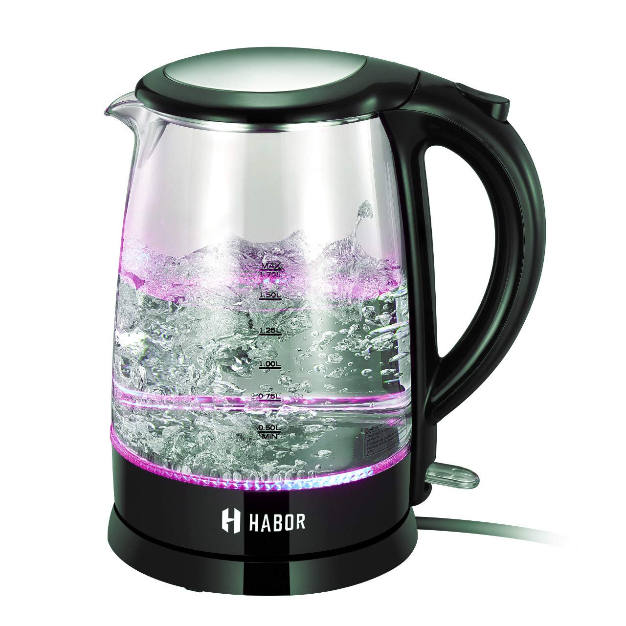Electric Kettle, Habor Water Boiler 1500W Fast Heating Glass Tea Kettle